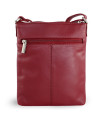 Burgundy leather zipper handbag 212-3013-34