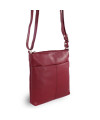 Burgundy leather zipper handbag 212-3013-34