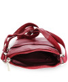 Burgundy leather zipper handbag 212-3013-34