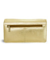 Gold leather clutch bag with strap 214-4071-02