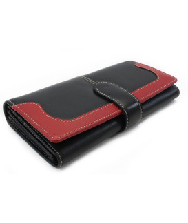 Black-red women's clutch wallet with a pinch 511-8118-60/31