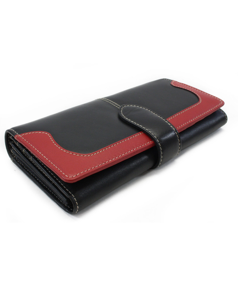 Black-red women's clutch wallet with a pinch 511-8118-60/31