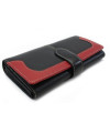 Black-red women's clutch wallet with a pinch 511-8118-60/31