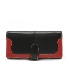 Black-red women's clutch wallet with a pinch 511-8118-60/31