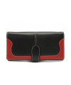Black-red women's clutch wallet with a pinch 511-8118-60/31