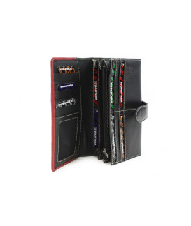 Black-red women's clutch wallet with a pinch 511-8118-60/31
