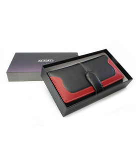 Black-red women's clutch wallet with a pinch 511-8118-60/31