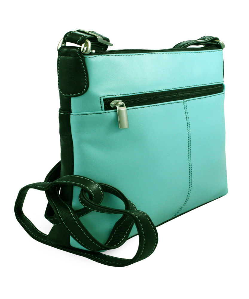 Blackblue leather zipper handbag 212-3014-60/91