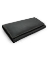 Black clutch leather wallet with flap 511-2018-60