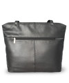 Black leather zipper handbag with two straps 212-2018-60