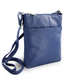 Handtasche aus blauem Leder mit Reißverschluss 212-3013-97