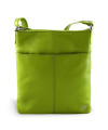 Green leather zipper handbag 212-3013-51