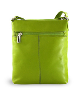Green leather zipper handbag 212-3013-51