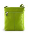 Green leather zipper handbag 212-3013-51