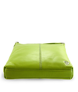 Green leather zipper handbag 212-3013-51