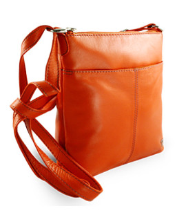 Orange leather zipper mini handbag 212-3013-84