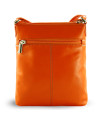 Handtasche aus orangefarbenem Leder mit Reißverschluss 212-3013-84