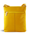 Yellow leather zipper handbag 212-3013-86