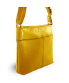 Yellow leather zipper handbag 212-3013-86