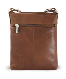 Dunkelbraune Lederhandtasche mit Reißverschluss 212-3013-47