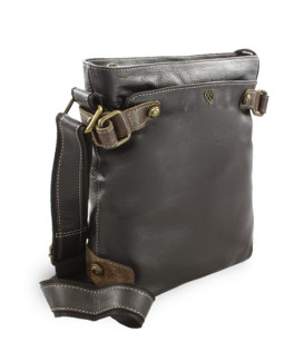 Black leather zipper handbag 212-5713-60