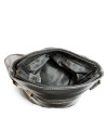 Handtasche aus schwarzem Leder mit Reißverschluss 212-5713-60