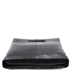 Black leather zipper handbag 212-9123-60