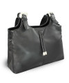 Black women's leather zippered handbag 212-7019-60