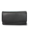 Black leather clutch bag with strap 214-4071-60