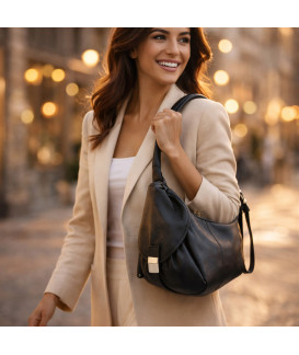 Rucksack aus schwarzem Leder 311-1038-60