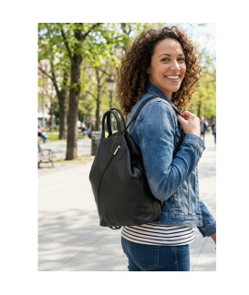 Rucksack aus schwarzem Leder 311-1184-60