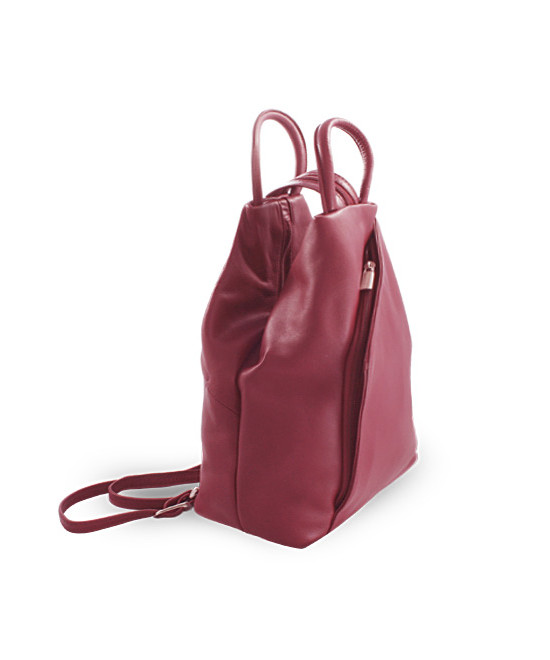 Burgunderroter Lederrucksack 311-1184-34