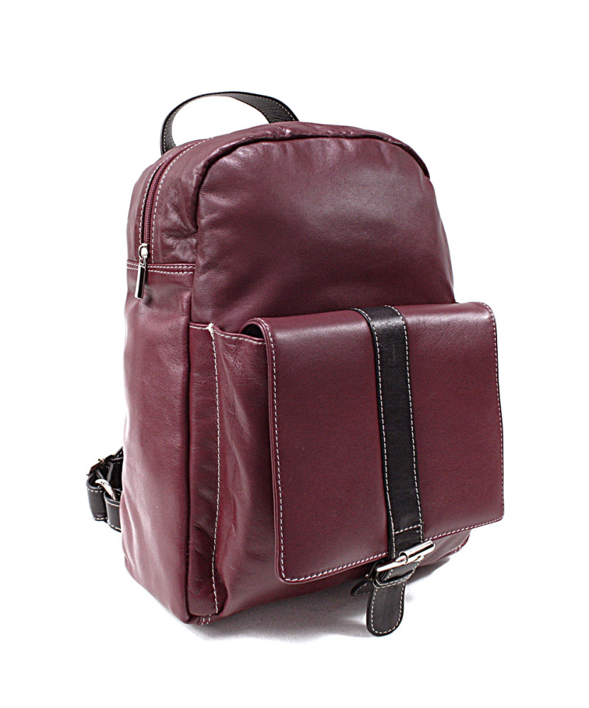 Burgunderroter Lederrucksack 311-1717-34/60