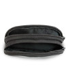 Black leather two-zip etui 611-0368-60