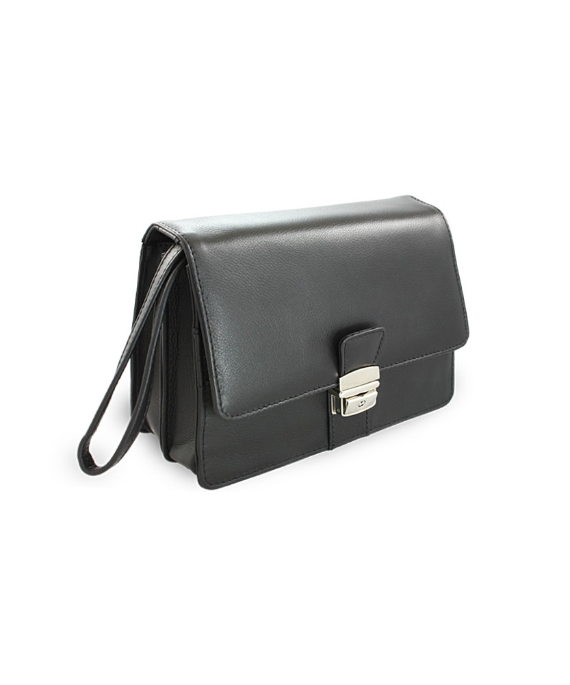 Schwarzes Herren-Dokumentenetui aus Leder 611-2411-60