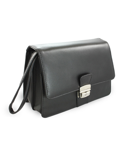 Schwarzes Herren-Dokumentenetui aus Leder 611-2411-60