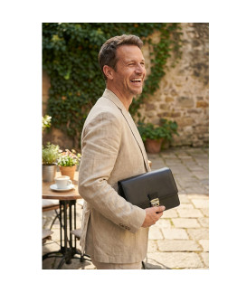 Schwarzes Herren-Dokumentenetui aus Leder 611-2411-60