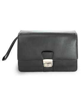 Schwarzes Herren-Dokumentenetui aus Leder 611-2411-60