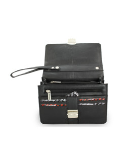 Schwarzes Herren-Dokumentenetui aus Leder 611-2411-60