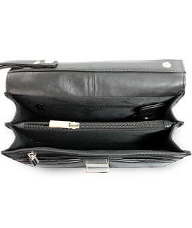 Schwarzes Herren-Dokumentenetui aus Leder 611-2411-60