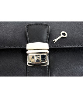 Schwarzes Herren-Dokumentenetui aus Leder 611-2411-60