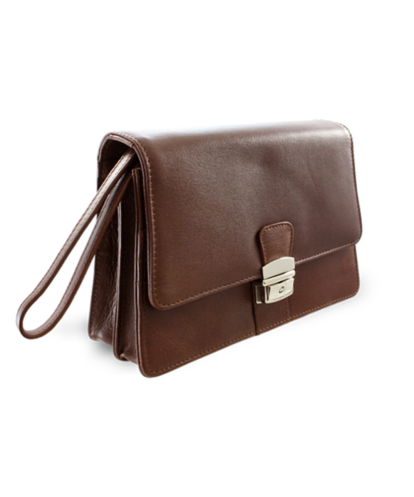 Brown men's leather document etui 611-2411-40