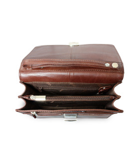 Brown men's leather document etui 611-2411-40