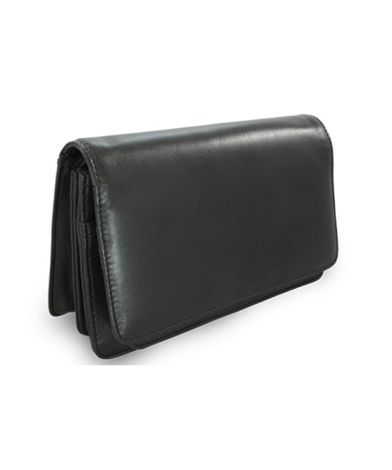 Schwarzes Herren-Dokumentenetui aus Leder 611-2412-60