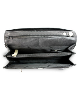 Schwarzes Herren-Dokumentenetui aus Leder 611-2412-60