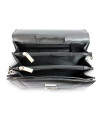 Schwarzes Herren-Lederetui mit Klappregister und Henkel 611-2415-60