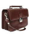 Braunes Herren-Lederetui mit Klappregister und Henkel 611-2415-40