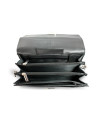 Black men's leather etui with folding register 611-2415A-60