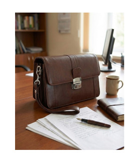 Braunes Herren-Lederetui mit Klappregister 611-2415A-40