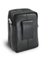 Schwarze Dokumententasche aus Leder, Umhängetasche 611-6207-60